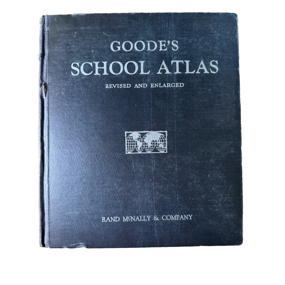 1946 Goode's School Atlas Rand McNally Hardcover Revised Enlarged Edition